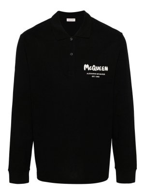 ALEXANDER MCQUEEN: polo shirts - Embroidered Polo Shirt