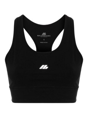 BALENCIAGA: Tops & Tank tops - Logo Bra Top
