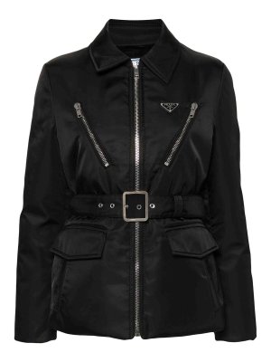 PRADA: casual jackets - Triangle-Logo Padded Jacket