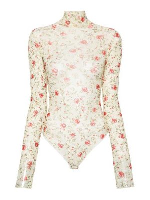 PRADA: Tops & Tank tops - Floral Mesh Bodysuit