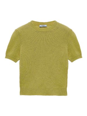 PRADA: crew necks - Short-Sleeve Cashmere Sweater