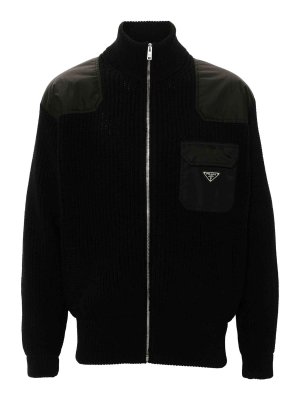 PRADA: cardigans - Re-Nylon-Panelling Cardigan