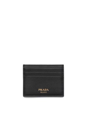 PRADA: wallets & purses - Logo-Stamp Leather Card Holder