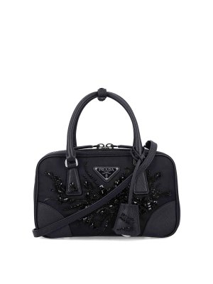 PRADA: cross body bags - Embroidered Detailing Mini Bag