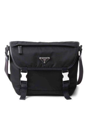 PRADA: cross body bags - Re-Nylon And Saffiano Leather Shoulder Bag