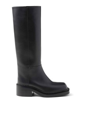 PRADA: boots - Knee-High 55Mm Leather Boots