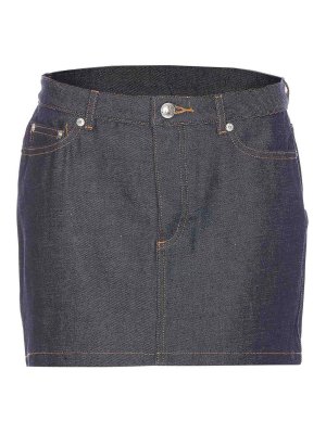 Burberry Indigo Blue Cotton Miniskirt - Blue - Women | 8080921
