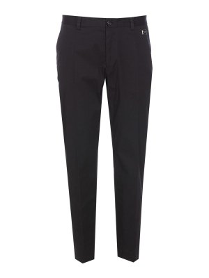 DOLCE & GABBANA ブラック スラックス Stretch wool straight-leg pants in Black for Men