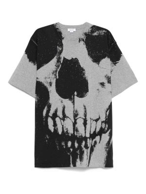 ALEXANDER MCQUEEN: Tシャツ - ショートドレス - グレー