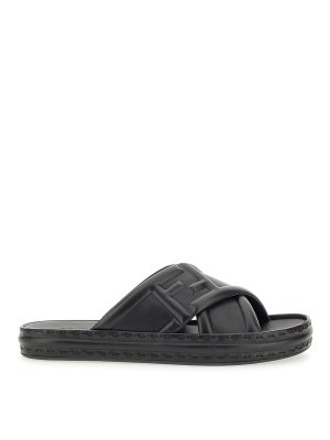 FENDI: sandals - Black Leather Sandal