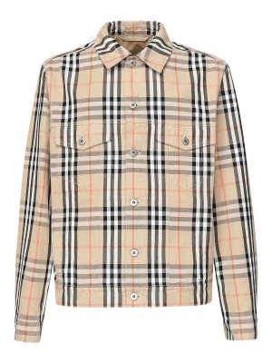 BURBERRY: casual jackets - Check Cotton Jacket