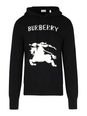 BURBERRY: crew necks - Black Wool Blend Sweater