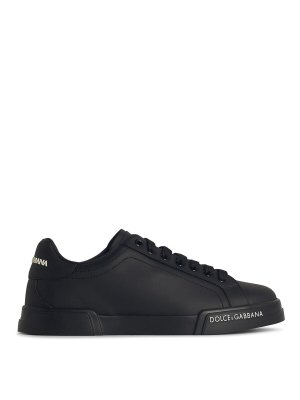 DOLCE & GABBANA: trainers - Portofino Black Leather Sneakers