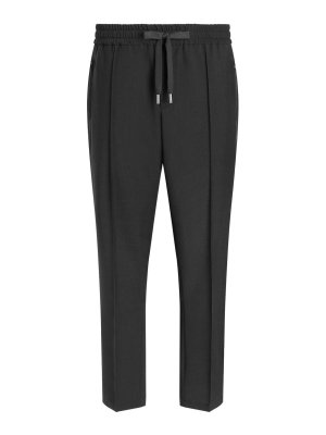 【関税＆送料込み】Dolce & Gabbana Black Virgin Wool Trouse Dolce & Gabbana Black Virgin Wool Blend Tailored Trousers