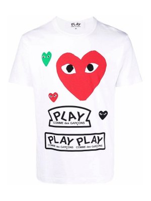 Comme des Garçons Play: T-shirts - T-Shirt - Weiß