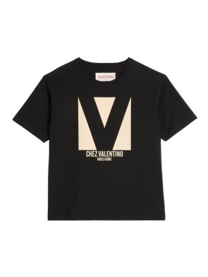 VALENTINO GARAVANI: t-shirts - T-Shirt Jerseyregularprint  Nero