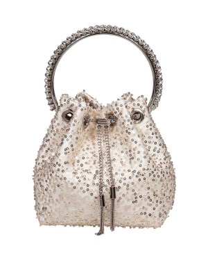 JIMMY CHOO: cross body bags - Bon Bon Bag In Satin With Micro Mesh
