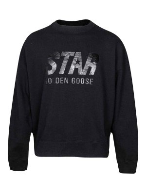 GOLDEN GOOSE: crew necks - Crewneck sweatshirt in black cotton