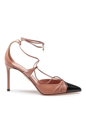 Aquazzura: court shoes - Gabi Pump 85 Decollete In Nappa Pink/Black