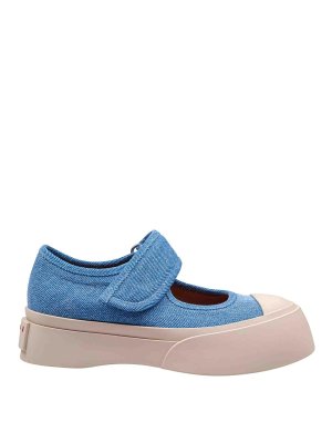 Marni: trainers - Mary Jane Pablo Sneakers In Blue Denim