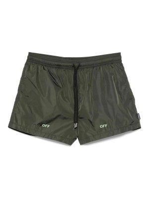 OFF-WHITE: Badeanzüge und Badehosen - Badehose - Dunkelgrün