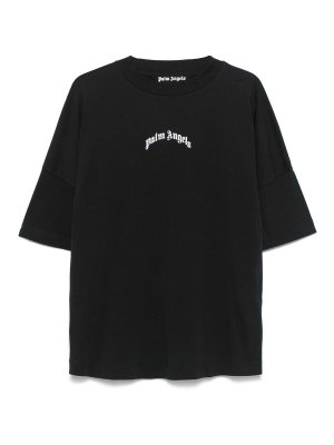 Palm Angels: t-shirts - Curved-Logo T-Shirt