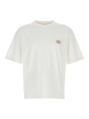 PRADA: t-shirts - Logo-Embroidered T-Shirt