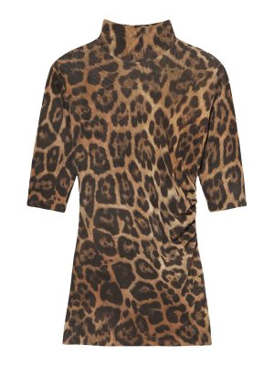 STELLA McCARTNEY: Turtlenecks & Polo necks - Leopard High-Neck Top