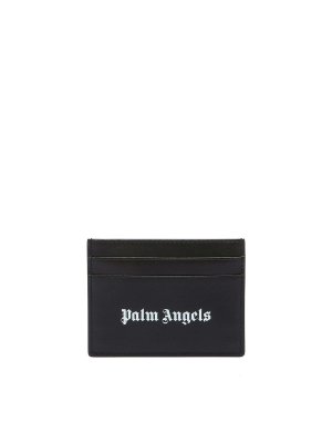 Palm Angels: wallets & purses - Classic Logo Card Holder Black/White