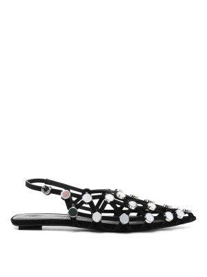 The Attico: sandals - Grid Slingback Sandals