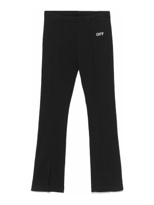 OFF-WHITE: casual trousers - Off Stamp Clear Ribbed Pant