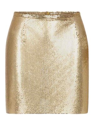 RABANNE: Knee length skirts & Midi - Jupe Mini Mesh Printed Recto Verso