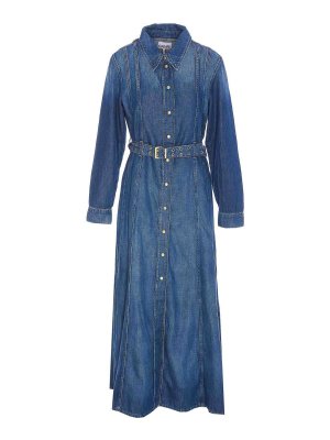 GANNI: ニーレングスドレス - 膝丈ドレス - ブルー