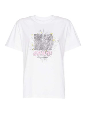 GANNI: Tシャツ - Tシャツ - 白