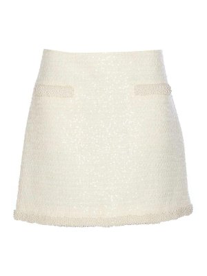Self Portrait: mini skirts - Boucle Pearl Mini Skirt