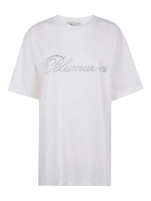 Tシャツ・カットソー FABIANA FILIPPI Women Tops JED265F278L189 0141 White Jersey T-shirt, aqua green for Women | Fabiana Filippi®