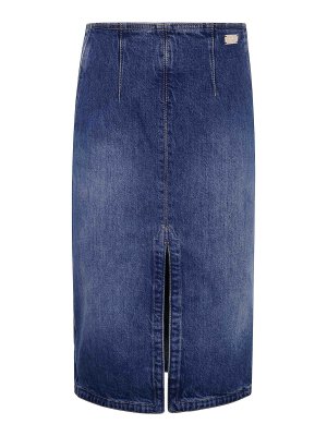 ELISABETTA FRANCHI: Knee length skirts & Midi - Denim Midi Skirt
