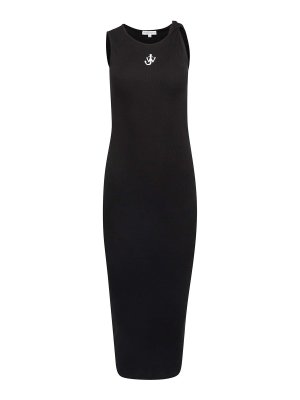 J.W. ANDERSON: knee length dresses - Anchor Embroidery Twisted Strap Dress