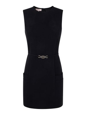 ワンピース (DI)VISION BLACK LINEN AND COTTON MINI DRESS Di Vision Black Linen And Cotton Mini Dress - Black | 130004