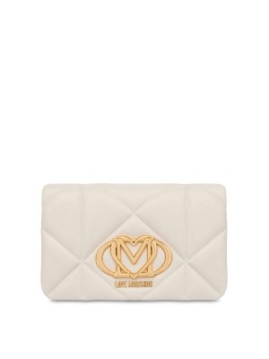 LOVE MOSCHINO: クラッチバッグ - クラッチバッグ - 白