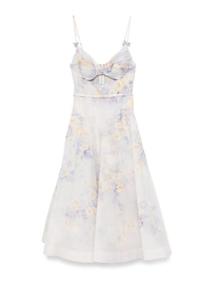 ZIMMERMANN: abiti lunghi - Vestito Midi Bianco Con Scollo