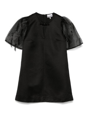 GANNI: Camisetas - Vaqueros Rectos - Negro