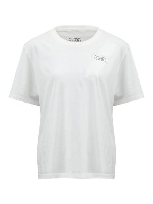 MM6 MAISON MARGIELA: Strickpullover mit Rundhalsausschnitt - Rundhalspullover - Weiß