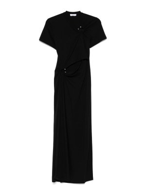RABANNE: マキシドレス - ストレートジーンズ - 黒