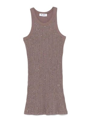 The Attico: abiti corti - MiniVestito aderente in cotone con strass