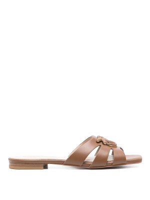 VIP【関税送料無料】希少 PINKO BROWN LEATHER FLATS Leather ballet flats Pinko Pink size 38 IT in Leather - 41057891