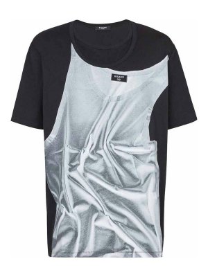 Balmain: T-shirts - T-Shirt - Schwarz
