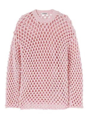 JIL SANDER: Strickpullover mit Rundhalsausschnitt - Rundhalspullover - Nude