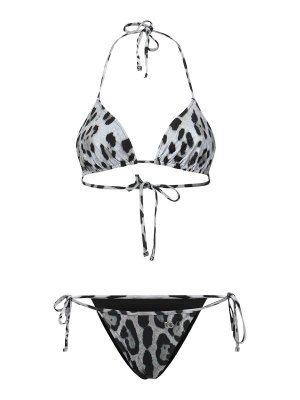 DOLCE & GABBANA: bikini - Set bikini con stampa leopardata