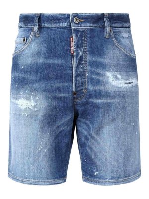 DSQUARED2: Trousers Shorts - Stretch Cotton Denim Shorts